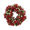 Raz 4" Frosted Red and Green Holly and Berries Christmas Votive Candle Ring